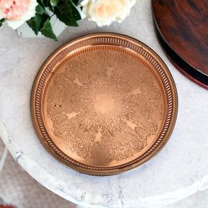 Vintage Etched Copper Tray